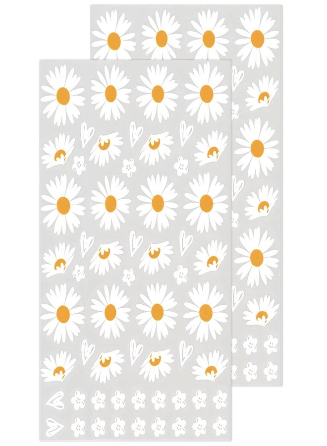 WJIAAA Little Daisy Stickers, 114pcs Flower Stickers Cute Small Daisy Self-Adhesive PVC Decals to Decorate Bottle Laptop Phone Car 1in and 1.5in - Image 1